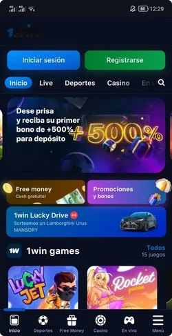 Aplicación móvil 1Win en Android